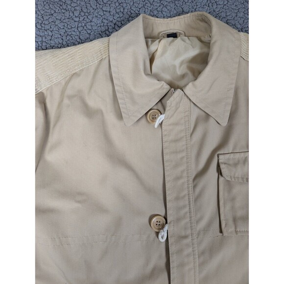 Vintage Hepworths Jacket Coat 100cm Tan Zip Up Buttons Pockets Corduroy Accent - Picture 6 of 16